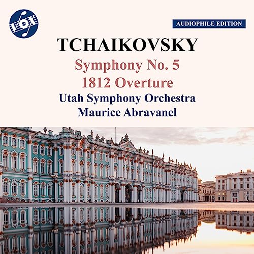CD cover for Tchaikovsky’s Symphony No. 5 with a palace background.