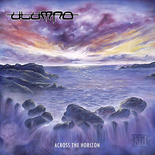 Album cover for Utumno’s “Across The Horizon” featuring a seascape and mountains.