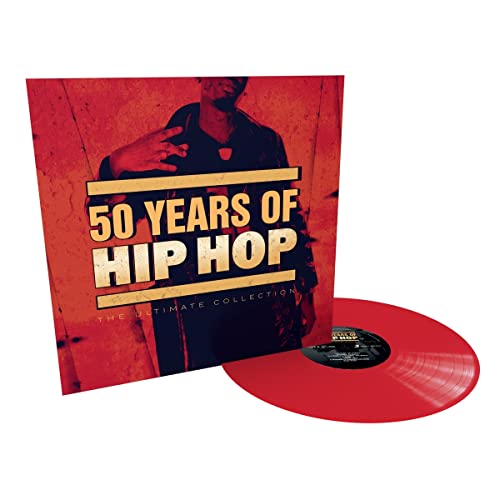 Vinyl record album cover with red background and a red vinyl disc.