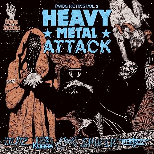 Album cover art featuring a hooded figure, a demon, and the text Heavy Metal Attack.