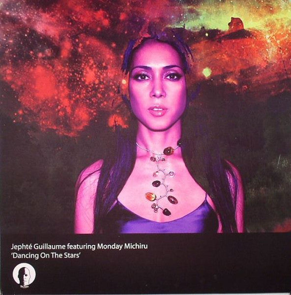 Vinyl record cover featuring Jepté Guilleaume and Monday Michiru in a cosmic scene.