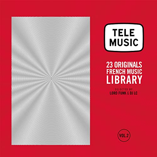 Vinyl record cover: abstract silver lines, text “Tele Music, French Library Vol. 2”.