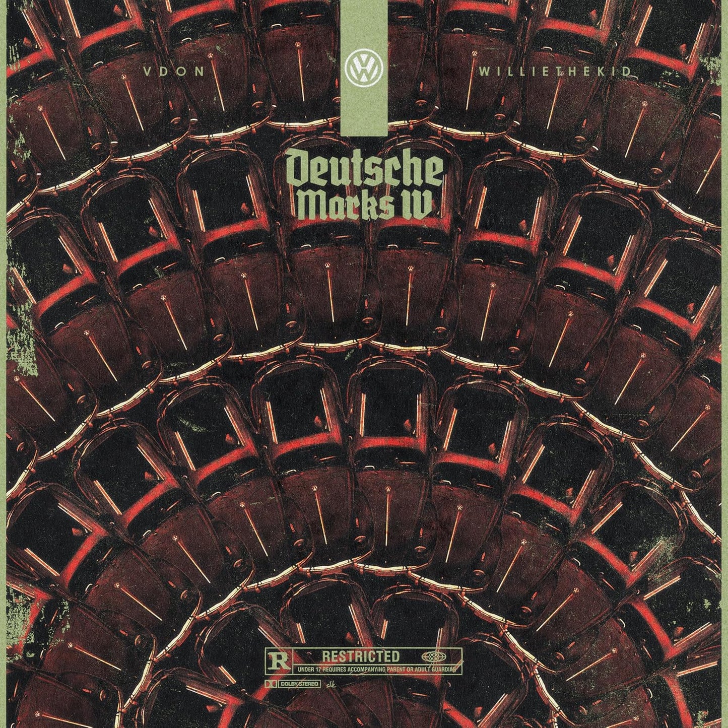 CD cover for "Deutsche Marks IV" featuring a Volkswagen logo and red car shapes.