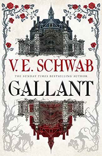 Book cover for "Gallant" by V.E. Schwab, featuring a castle and roses.