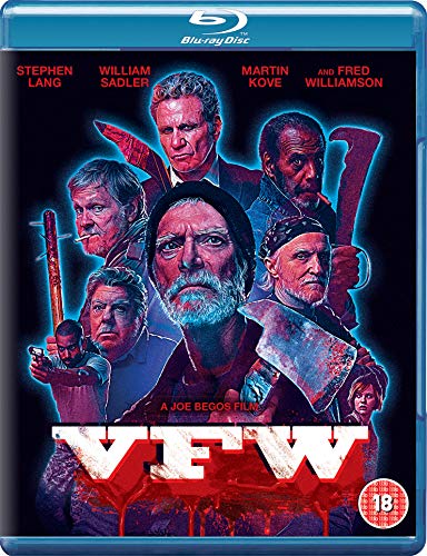 "Blu-ray case with cover art featuring men holding weapons, 'V.F.W.' in bold letters."