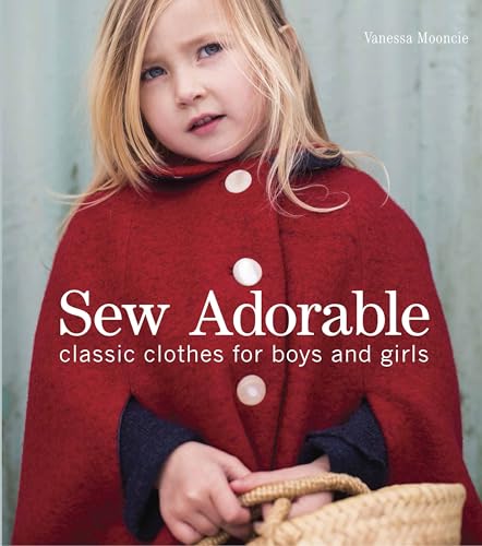 Book cover featuring a young girl in a red cape, sewing patterns.