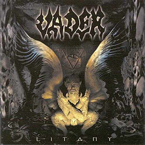 Vader "Litany" CD cover: winged figure with an all-seeing eye.