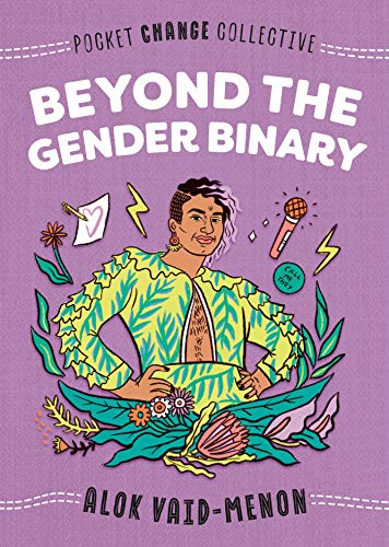 Book cover with a purple background, illustration of Alok Vaid-Menon, and decorative botanical elements.