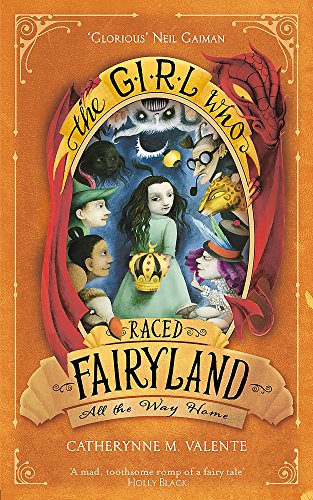 Book cover: girl with fairytale characters in ornate red frame.