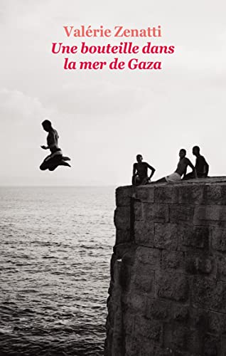 Book cover: boy jumping from cliff, others watching the sea.