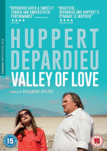 DVD cover for "Valley of Love" featuring Depardieu and Huppert.
