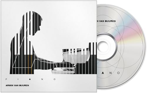 Armin van Buuren "Piano" CD case and disc with piano key design.