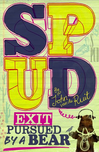 Book cover with large colorful text and a bear wearing headphones and a necklace.