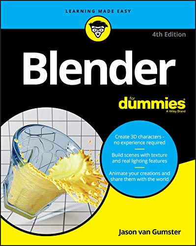 Book cover for "Blender for Dummies" with a glass of orange juice.