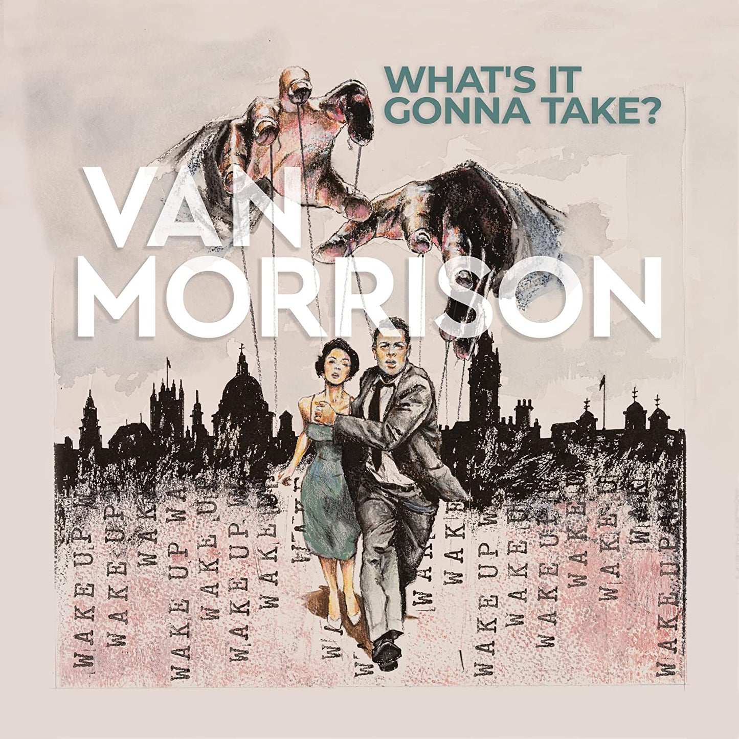 Van Morrison album cover: watercolor-style collage with figures and cityscapes.