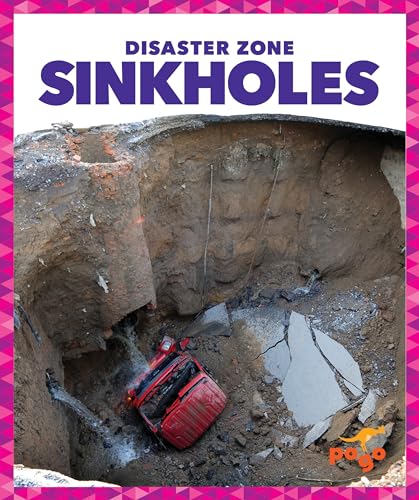 Book cover depicting a large sinkhole with a crushed red car inside.