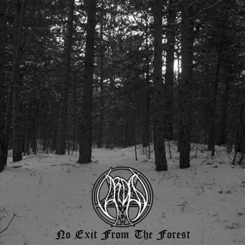 Dark forest scene with a central ornate emblem and album title.