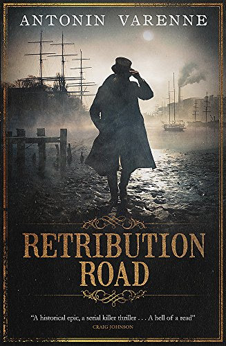 Book cover: silhouetted man with ships in a foggy, industrial harbor.