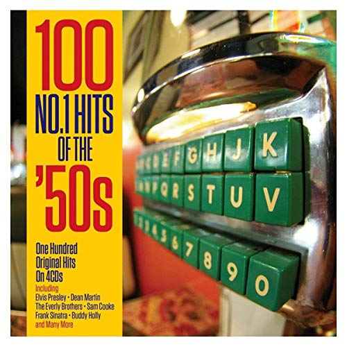 CD cover for "100 No.1 Hits of the '50s" with a jukebox image.