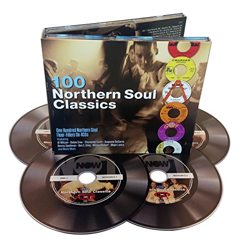 100 Northern Soul Classics four-CD box set with discs displayed in front.