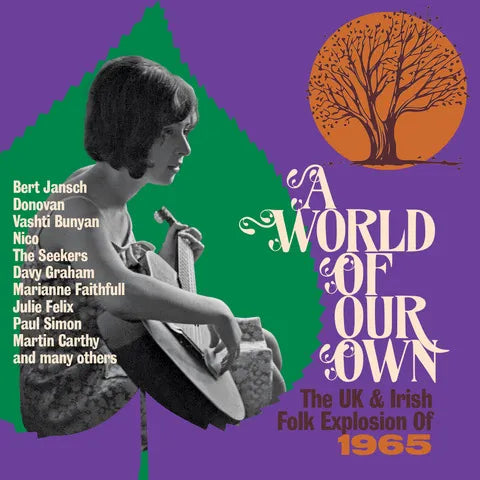 CD cover: woman with guitar, tree, and text "A World of Our Own.