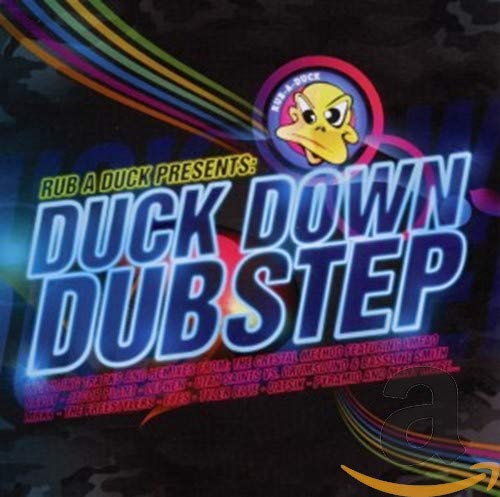 CD cover for “Duck Down Dubstep” with colorful graphics and bold text.