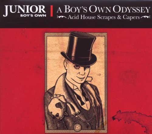 Red CD cover with a sketch of a man in a top hat and scarf.