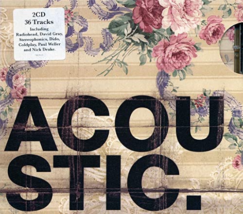 CD case for “Acoustic Vol.1” with floral design and bold text.