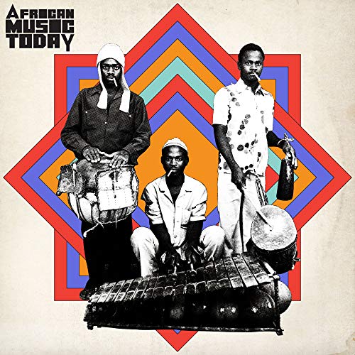 CD cover: three musicians with drums and a colorful geometric background.