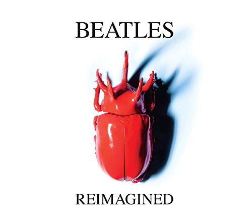 Red beetle with text "Beatles Reimagined" on a white background.