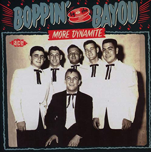 Vintage CD cover featuring five men in suits, with colorful text.