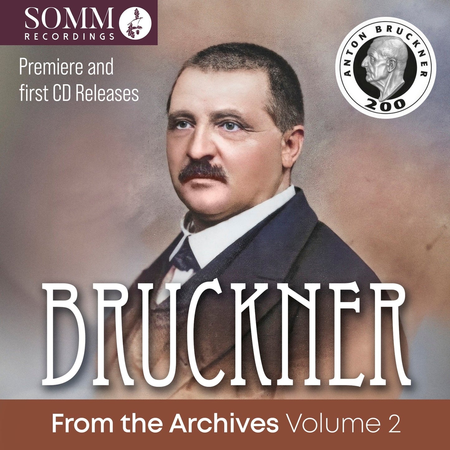 CD cover featuring a portrait of composer Anton Bruckner and the title text.