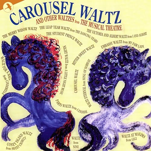 CD cover with painted carousel horses and song titles in a circle.