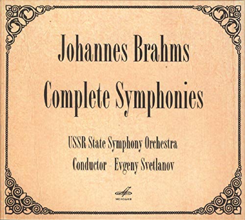 CD cover for Johannes Brahms’ Complete Symphonies, ornate gold frame.
