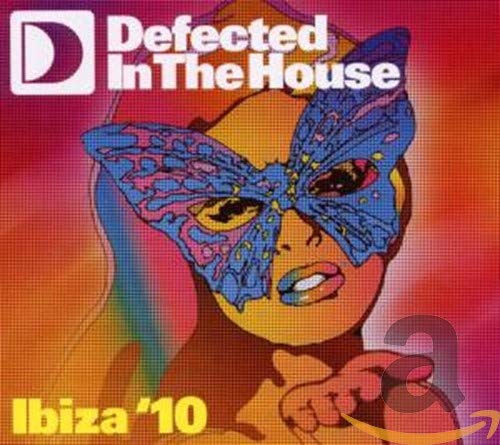 CD cover: woman with blue butterfly mask, “Defected In The House Ibiza ‘10”.