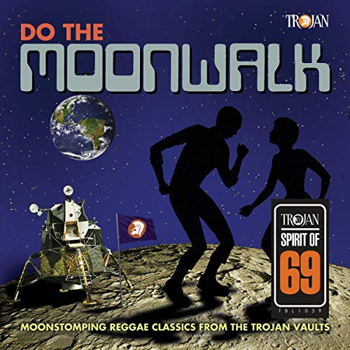Album cover with silhouettes dancing on the moon, Earth visible in the background.