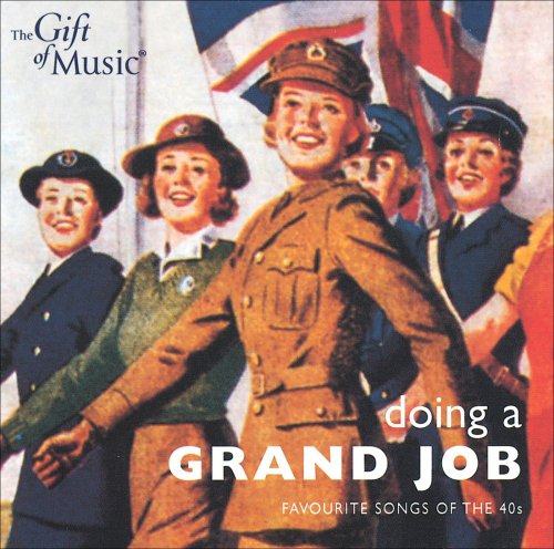 CD cover: smiling people in wartime uniforms with a waving flag.