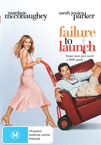 DVD cover for "Failure to Launch" featuring Matthew McConaughey and Sarah Jessica Parker.