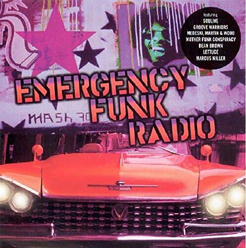 CD cover for “Emergency Funk Radio” featuring a red classic car.