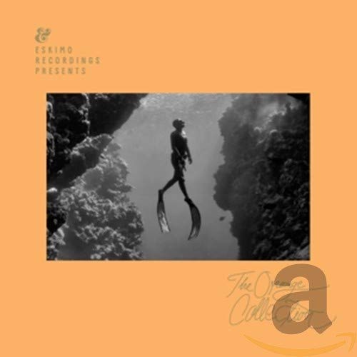 CD cover: underwater freediver silhouetted against coral reef, orange background.
