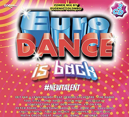 CD cover for “Eurodance Is Back - New Talent” with colorful text.
