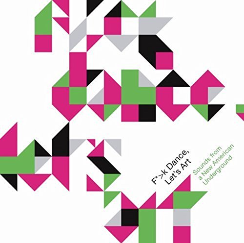 CD cover with abstract geometric shapes in pink, green, and black.