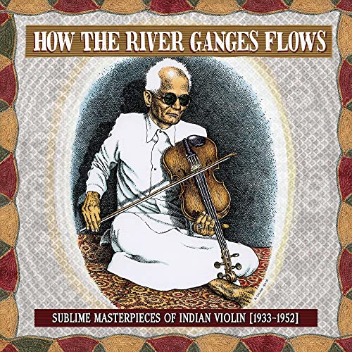 LP cover featuring a portrait of an Indian violinist with his instrument.