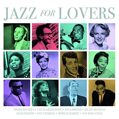 Album cover for “Jazz For Lovers” featuring portraits of jazz musicians.