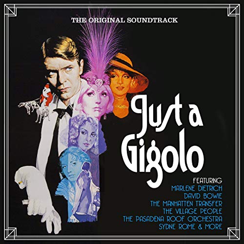 CD cover art featuring David Bowie and Marlene Dietrich with the title Just a Gigolo.