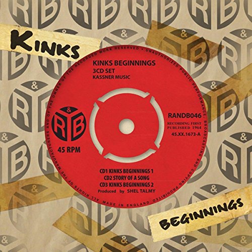 “Kinks Beginnings” 3CD set cover with a red record label design.