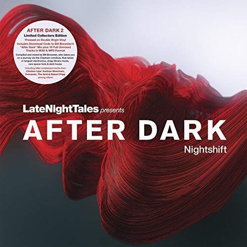 Vinyl record cover for “Late Night Tales: After Dark” with red abstract design.