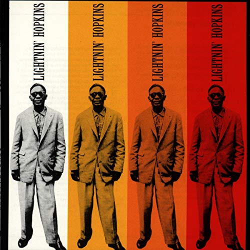 CD cover featuring four repeating portraits of blues musician Lightnin’ Hopkins.