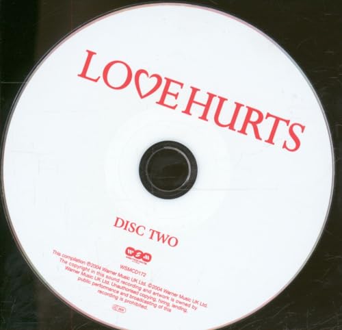 CD with red text reading "LOVE HURTS" and "DISC TWO", small print below.