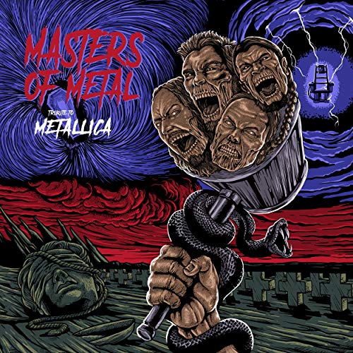 Album cover for “Masters of Metal,” a Metallica tribute, with distorted figures.